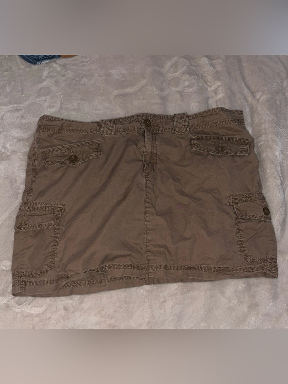 Casual Brown Cargo Mini Skirt